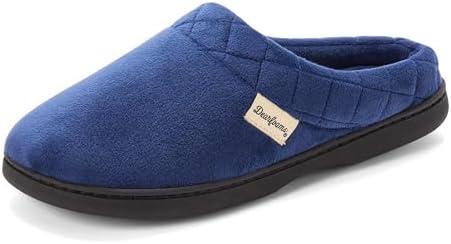 Dearfoams Women's Lightweight Memory Foam Indoor House Slipper Darcy Velour Clog with Wide Widths