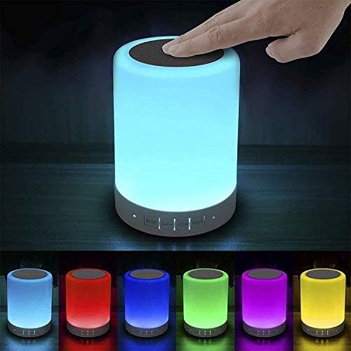 Night Light with Bluetooth Speaker, Touch Lamp Rechargeable Relaxing Cool | Elecstars Small Lamp, Aux Line-in and TF Card Supported