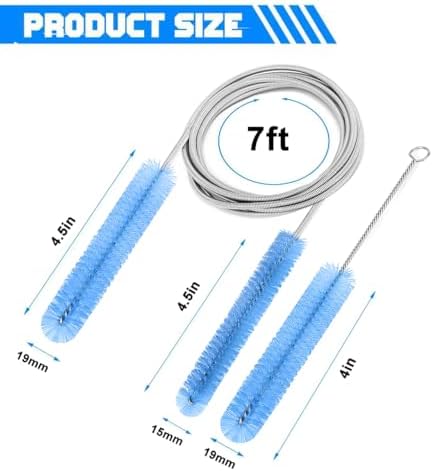 CPAP Hose Brush Durable cpap Tube and Mask Cleaning Brush, 7-Foot CPAP Hose Cleaner for 19mm(Standard 22mm), 15mm Diameter Tubes