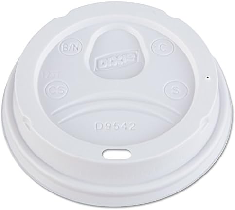 SOLO Cup White Traveler Drink-Thru Lid. Fits 10 Ounce Squat and 12, 16, 20 and 24 Ounce Solo Brand Hot Beverage Cups. 100 Pack