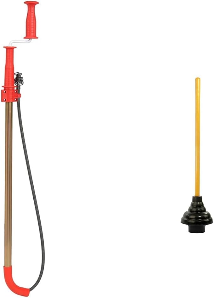 RIDGID 59802 K-6DH Hybrid Toilet Snake Auger with 6' Heavy-Duty Drop Head Tri-Wrap Cable, Manual or Cordless Drill Operated Plumbing