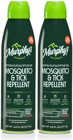 Murphy's Naturals Mosquito & Tick Bug Repellent Spray, 4 fl oz (Pack of 2) | 30% oil of lemon eucalyptus, EPA-registered & DEET-free*; 4 fl oz pump 2-pack protects skin & gear up to 6 hours