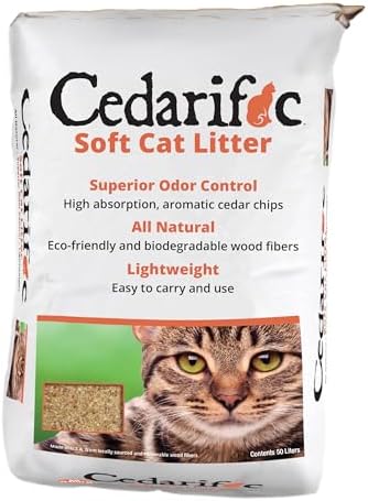 Northeastern Products Cedarific Natural Cedar Chips Cat Litter, 50 Liter Bag