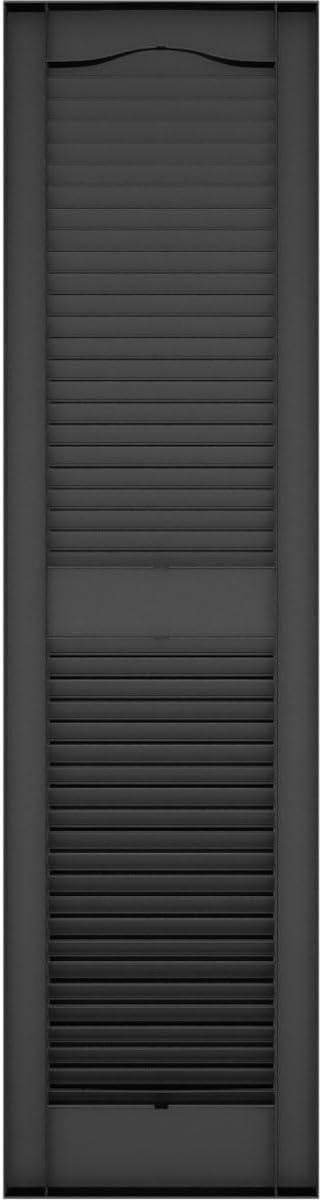 14 1/2"W x 60"H EverColor Open Louver Exterior Vinyl Shutters, w/Installation Shutter-Lok's & Matching Screws (Per Pair), Black