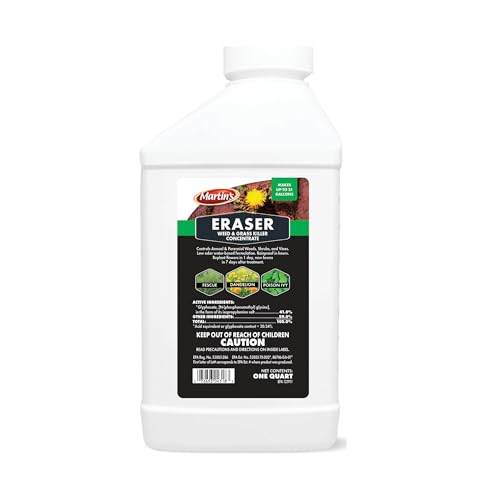 Control Solutions 82004318 1 Quart Eraser & Grass Killer Concentrate Weed Killers | Low-Odor, Water Based Formula, Effective Against Annual Weeds