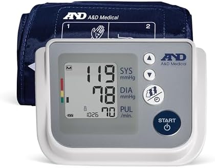 A&D Medical UA-767F Blood Pressure Monitor, 4 Users, Wide Cuff 8.6-16.5" | Wide-Range Cuff (8.6-16.5"), One Button Operation, 60 Readings Per User (4), Cuff Fit Detection Error, Includes 4 Batteries