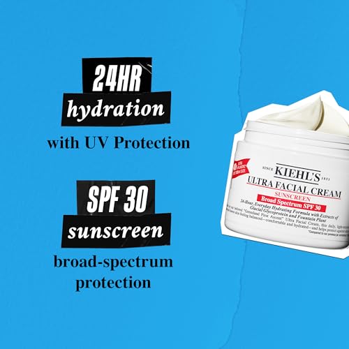 Kiehl's - Ultra Facial Cream Daily Moisturizer with SPF 30 | Face Cream for 24-Hour Hydration & UV Sunscreen Protection - With Glacial Glycoprotein - Suitable for All Skin Types