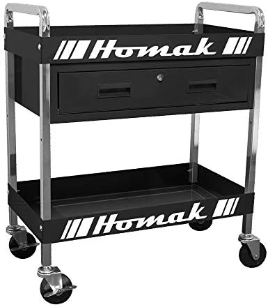 Homak 1-Drawer Utility Service Cart, Black, 30 Inches