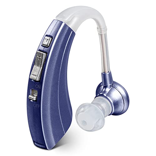 Digital Hearing Amplifiers Qty 2 (Modern Blue) 500hr Battery by Britzgo BHA-220D