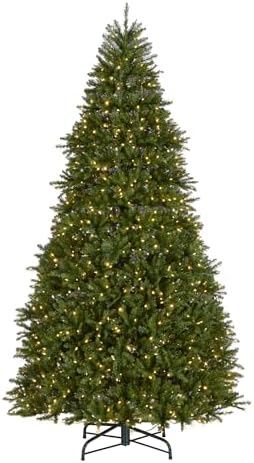 National Tree Company 7.5ft Pre-Lit Dunhill Fir Artificial Christmas Tree | 700 LED Lights, 10 Light Functions, 2,514 Tips, Foot Pedal, Includes Stand, Green