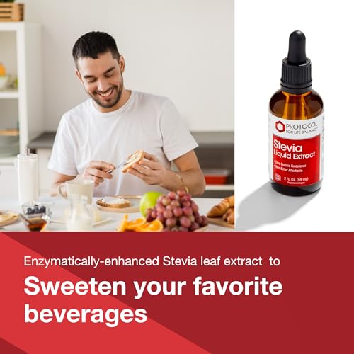 Protocol for Life Balance Stevia Liquid Extract - Herb-Based Sweetener - Liquid Stevia Extract - Zero Calorie - Dairy Free & Non-GMO - 2 fl oz