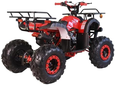 X-PRO 125cc ATV 4 Wheels Quad 125 ATV Quads with LED Lights, Big 19"/18" Tires!（Army Black）