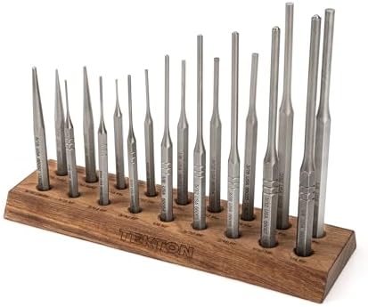 TEKTON Punch Set with Walnut Block (18-Piece) | 66564 | Made in USA