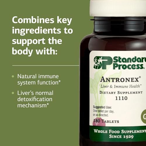 Standard Process Antronex - Liver Health Supplement - Gluten-Free, Non-Dairy & Non-Soy - 180 Tablets (180 Servings)