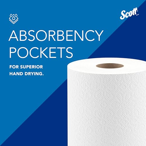 Scott Professional Kitchen Paper Towels, Bulk (41482), Fast-Drying Absorbency Pockets, White, Perforated (128 Sheets/Roll, 20 Rolls/Case, 2