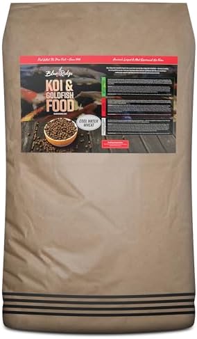 Blue Ridge Koi Fish Food 25lb - Cool Water Wheat 3/16", Fall and Winter Floating Pond Pellets, Ponds Fish Food