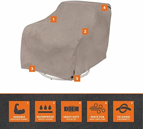 Modern Leisure Garrison Swivel Lounge Patio Chair Cover - Weather-Resistant Fabric - Outdoor Furniture Protection Perfect for Patio, Deck