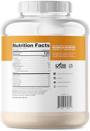 NutraOne ProteinOne Whey Protein Promote Recovery and Build Muscle with a Protein Shake Powder for Men & Women (Vanilla Ice Cream - 5 lbs.)