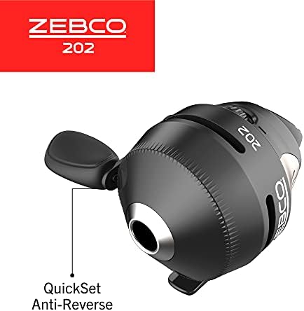 Zebco 202 Spincast Fishing Reel, Right-Hand Retrieve, Durable All-Metal Gears, Stainless Steel Pick-up Pin, Pre-Spooled with 10-Pound Zebco Fishing Line,