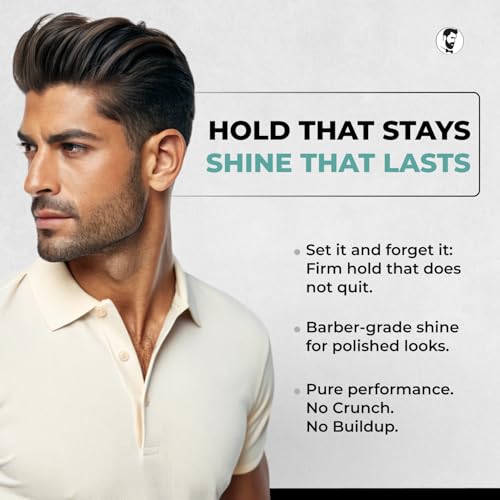 Gentlemen Republic 8oz Refined Hair Gel, 24 Hour Shine and Hold | Humidity resistant, alcohol-free formula that never flakes — professional hold made in the USA