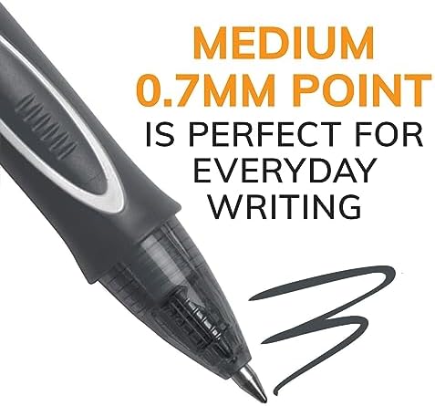 BIC Gelocity Quick Dry Black Gel Pens, Medium Point, 0.7 mm, 12-Count | Quick Dry Ink Resists Smearing | Full-Length Comfort Grip | Ideal for Students and Teachers | 12 Pens in Pack