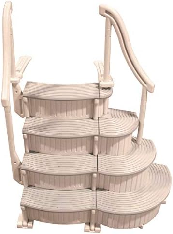 Confer CCX-ADD 4-Step Above Ground Swimming Pool Entry Steps Curved Add-on, Gray