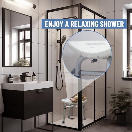Dr Kays Shower Chair for Inside Shower, Bathroom Seat with Crossbars