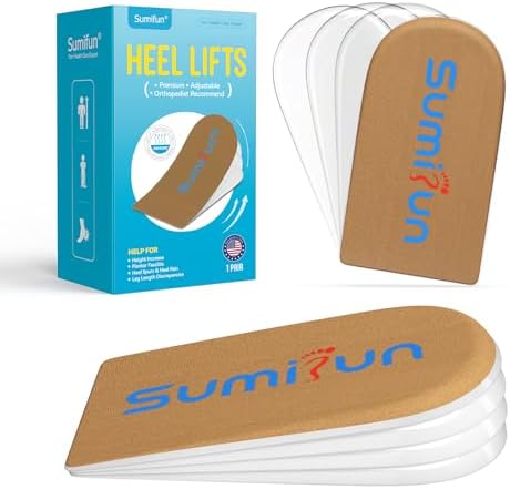 Sumifun Heel Lift, 4-Layer 1 Inch Gel Shoe Lifts for Women Uneven Legs, Adjustable Orthopedic Heel Lifts for Heel Pain and Leg Length Discrepancy