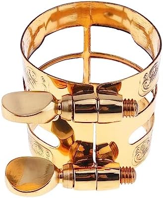 Alto Saxophone Mouthpiece Ligature, Gold, Universal, Brass Metal, E Flat, Saxophone Ligature
