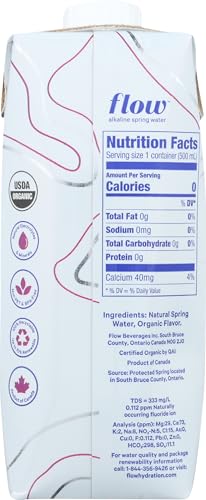 FLOW WATER Organic Blackberry Hibiscus Alkaline Water, 16.9 FZ