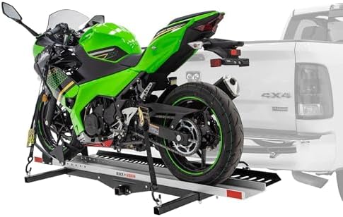 Black Widow Hitch Mounted Steel Motorcycle Carrier w/Ramp