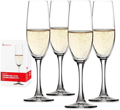Spiegelau Salute Stemmed Red Wine Glasses, Lead-Free Crystal Wine Glasses for Pinot Noir, Cabernet, Wedding, Anniversary, Housewarming, Birthday Gifts, Elegant Glassware, Home Bar, 19.4 oz, Set of 4