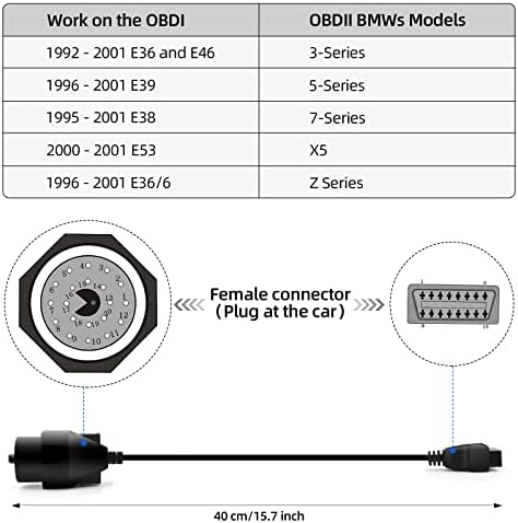 Creator 20PIN to 16PIN OBD2 Connector Adapter Cable for BMW E31 E32 E34 E36