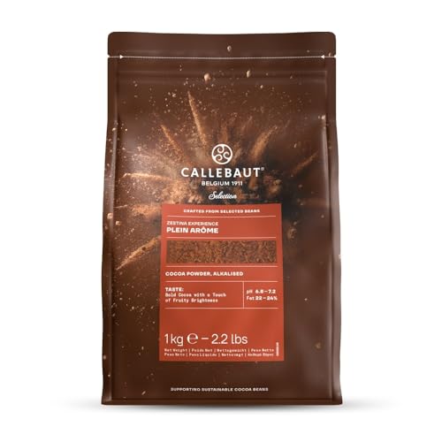 Callebaut Selection- Zestina Plein Arome Cocoa Powder 1kg Bag | 22-24% Fat; pH 6.8-7.2; Dairy-Free, Kosher Pareve, Halal