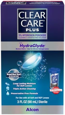 CLEAR CARE Plus Cleaning & Disinfecting Contact Lens Solution, 3 Fl Oz