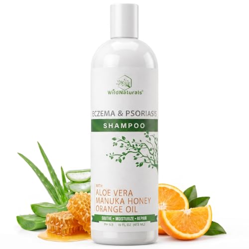 Wild Naturals Eczema & Psoriasis Shampoo – Anti-Dandruff Relief for Dry, Itchy Scalp – Hypoallergenic, Fragrance-Free Formula for Sensitive Scalp