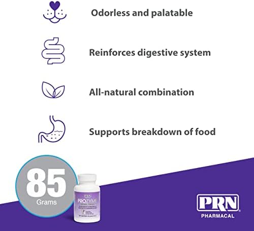 PRN Pharmacal ProZyme Enzyme Replacement Supplement - Natural Digestive Aid Veterinary Enzyme Formula - Plant Based for Pet Digestive Health - 200 g