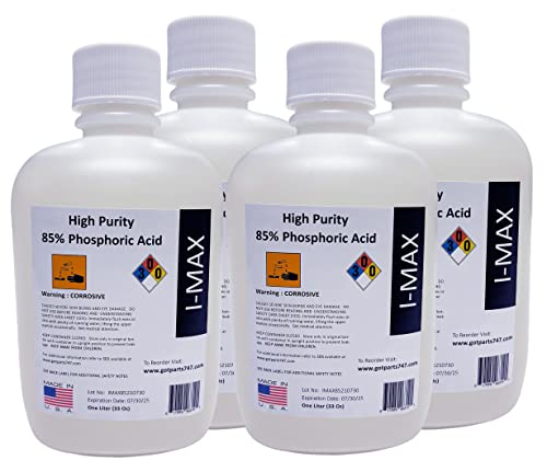 4 x 1000 ml (More Than One Gallon) 4 Liters Phosphoric Acid 85% Food Grade, Rust Remover