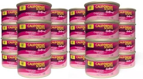 Can Air Freshener and Odor Neutralizer by California Scents, Set of 12 Spillproof Cans for Home and Car, Coronado Cherry, 1.5 Oz Each