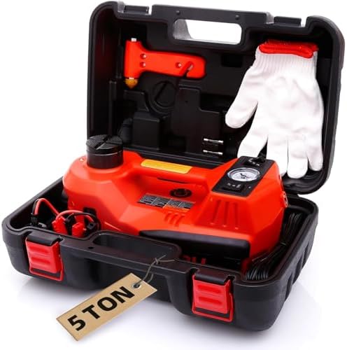 STANDTALL Electric Car Jack 5 Ton 12V Hydraulic Jack, Built-in Inflator