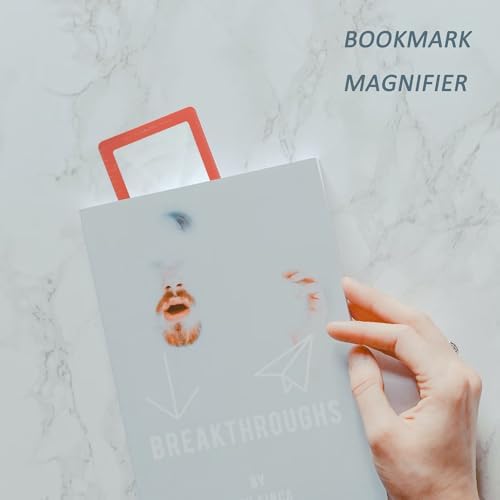MAGDEPO 3X Magnifier Bookmark Ruler, Credit Card Size Magnifier, Card Protector with Magnifying Lens