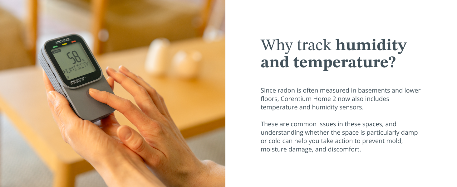 Humidity and temperature common issue in basement and lower floors, now included in the CH2