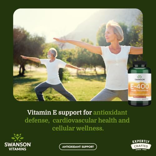Swanson E-400 Mixed Tocopherols 400 IU, 250 Softgels | Provides 400 IU of Vitamin E from Mixed Tocopherols