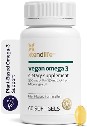 Xtendlife Omega‑3 Fish Oil + CoQ10 Supplement, 30 Day Supply | 1100mg DHA & EPA for Heart, Brain & Joint Support – with Ubiquinol CoQ10, Astaxanthin & Lycopene