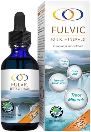 Optimally Organic Water Extracted Fulvic Ionic Minerals X350 - Patented BioActive Fulvic Acid, Humic Acid, Trace Minerals
