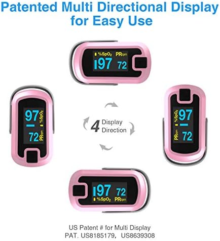 OLED Finger Pulse Oximeter, O2 Meter, Dual Color White/Pink