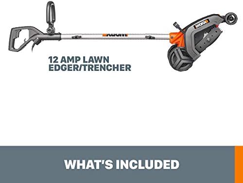 WORX Electric Lawn Edger, 12 Amp 7.5" Trencher for Lawn Landscaping, WG896 | 3-Position Adjustable Cutting Depth, Lawn Edging & Trenching Dual Use
