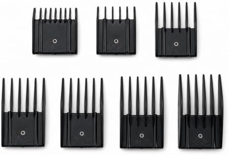Miaco 7 Piece Universal Clipper Guide Comb Guard Set Compatible with Full Size Clippers Oster Classic 76, Oster A5, Andis AG, Andis BG, Wahl Senior