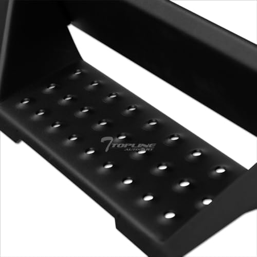 7422446042025 Compatible with 2022-2024 Toyota Tundra Double (Extended) Cab Matte Black Steel Modular LED Drop Step Side Nerf Bars
