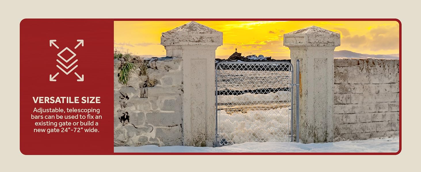Adjust-A-Gate Fit-Right Adjustable Walk Gate Kit with Round Corner Frame, Gray - feature desktop 2